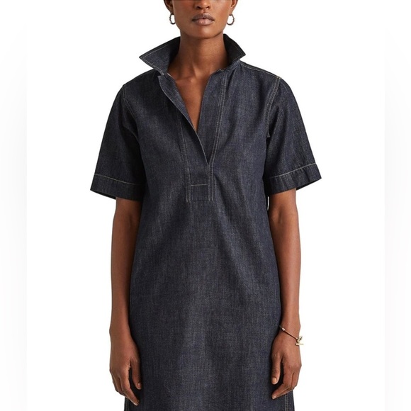 Lauren Ralph Lauren Dresses & Skirts - Lauren ralph lauren denim johnny collar short sleeve dress size medium